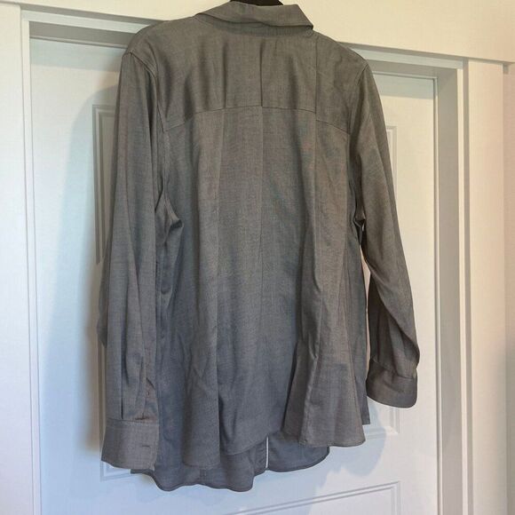 Talbots 100% Cotton Black/White Dobby Wrinkle Resistant Button Up Shirt, 22P - Picture 7 of 7